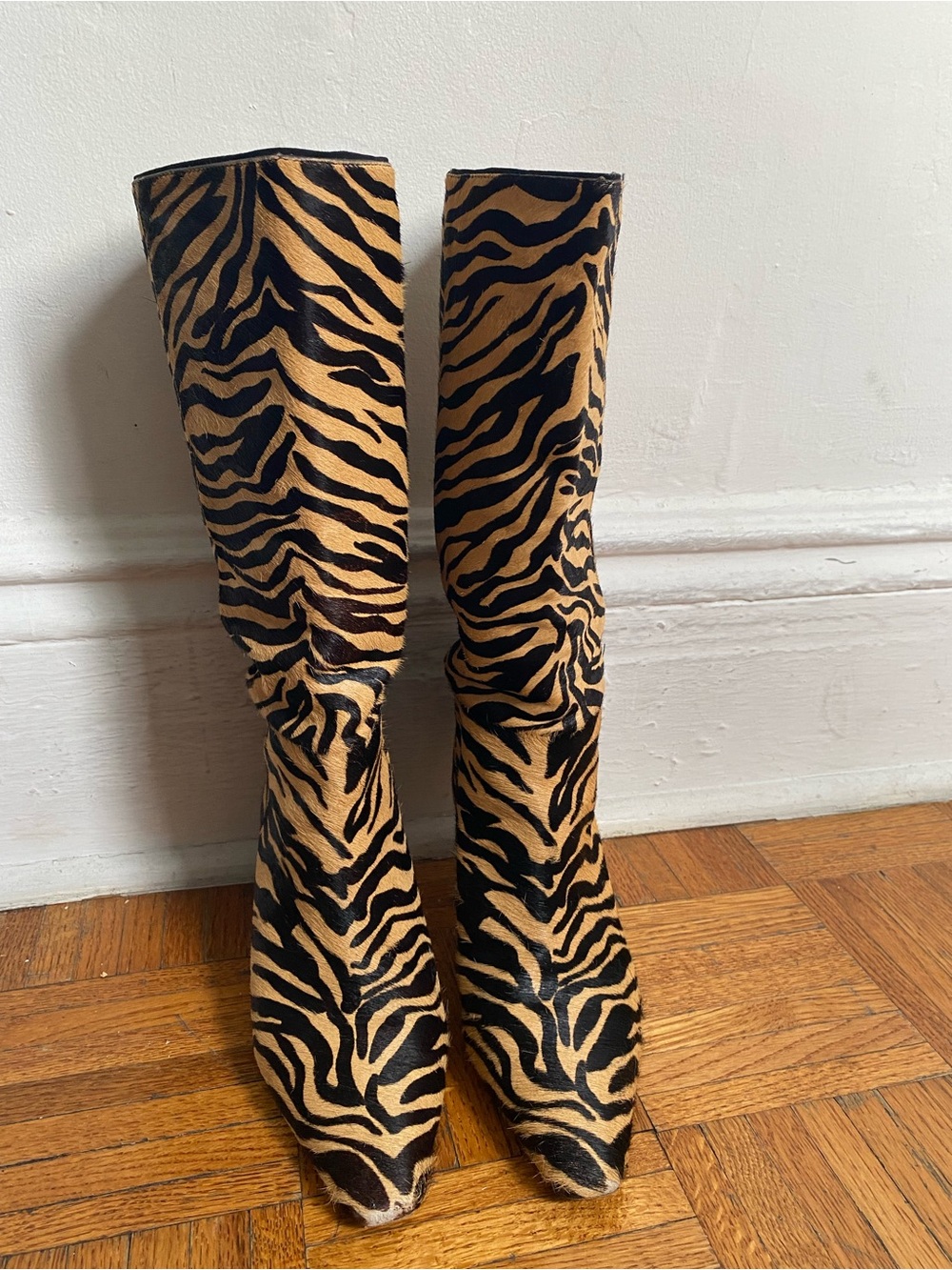 Sam Edelman Zebra-Print Genuine Calf Hair Knee High Boots - Picture 14 of 14
